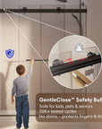 60" x 74" Black Frameless Double Sliding Shower Door with Soft-Close - Leak-Proof, Easy-Clean