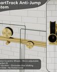 SmartTrack anti-jump system for gold frameless shower door, size 60 x 74 | Ace Decor