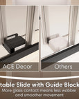60" x 74" Black Frameless Double Sliding Shower Door with Soft-Close - Leak-Proof, Easy-Clean