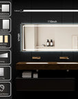 110"*48" Adjustable LED Bathroom Vanity Mirror with Brightness Memory – Anti Fog
