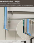 Hidden door handle design on Pro Shower 36x30 LED Medicine Cabinet, minimalist look without visible handles.