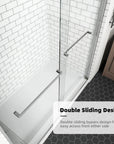 60" x 74" Sliding Semi-Frameless Glass Shower Doors in Brushed Nickel - 8mm Thick, Bypass Entry