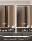 Rectangular Framed Dimmable Anti-Fog LED Wall Bathroom Vanity Mirror
