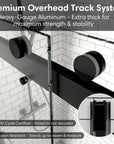 Aurevo-X Series 60" x 74" Minimalist Frameless Sliding Shower Door In Matte Black
