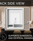 Rectangular Framed Dimmable Anti-Fog LED Wall Bathroom Vanity Mirror