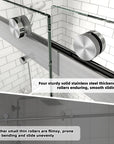 60" x 74" Sliding Semi-Frameless Glass Shower Doors in Brushed Nickel - 8mm Thick, Bypass Entry
