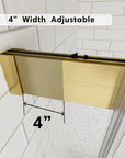 Brushed gold shower door frameless 48 x 74 with 4-inch width adjustable feature for flexible installation | Ace Decor