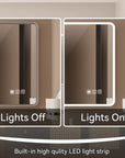 Rectangular Framed Dimmable Anti-Fog LED Wall Bathroom Vanity Mirror