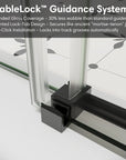 StableLock™ bottom guide block for shower door sliding frameless, ensures stability and smooth operation, dimensions 54 x 74 inches | Ace Decor