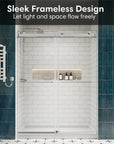 Chrome frameless shower door showcasing sleek design that enhances light and space in a modern bathroom | Ace Decor