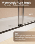60" x 74" Black Frameless Double Sliding Shower Door with Soft-Close - Leak-Proof, Easy-Clean