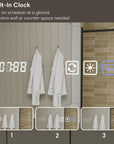 Pro Shower 48x30/60x30 LED Medicine Cabinet with built-in digital clock display.
