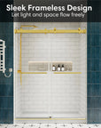 54 x 76 frameless double sliding shower doors with sleek minimalist design that enhances light and space flow | Ace Decor