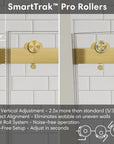 48" x 74" Brushed Gold Frameless Double Sliding Shower Door with Soft-Close - Leak-Proof, Easy-Clean