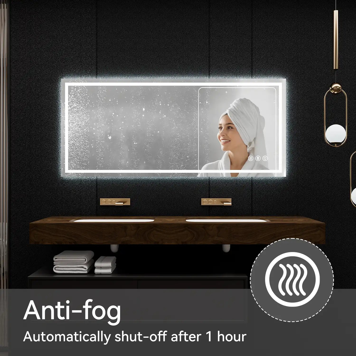 Adjustable LED Bathroom Vanity Mirror with Brightness Memory – Anti Fog