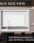 Rectangular Framed Dimmable Anti-Fog LED Wall Bathroom Vanity Mirror