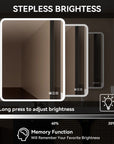 Rectangular Framed Dimmable Anti-Fog LED Wall Bathroom Vanity Mirror