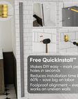 Free QuickInstall kit for frameless shower door, designed for easy DIY installation and precise alignment.