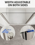 Dual-side width adjustment allows flexible installation and compensates for uneven walls or measurement variations.