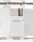 A detailed view showcasing the bathtub’s precision polishing process, featuring a pop-up drain, classic overflow, and smooth surface finish. |ACE DECOR