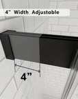 4-inch width adjustable matte black sliding shower door, frameless 48 x 74 | Ace Decor