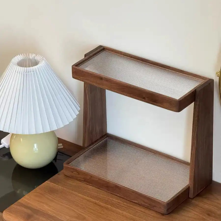 Bamboo Acrylic Two-Tier Bathroom Shelf