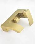 AURELIA Brushed Gold Wall-Mounted Bathtub Faucet close-up view.