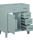30" single freestanding bathroom vanity with open cabinet and drawers | Ace Decor