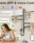 Smart towel heater rack with mobile app and voice control via Alexa and Google Assistant | Ace Decor