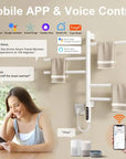 Smart towel rack heater with WiFi mobile app and voice control via Alexa and Google Assistant | Ace Decor