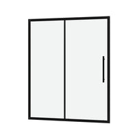 44"-48"/56"-60"W x 72"H Sliding Shower Door, Matte Black Frame with 1/4" Tempered Glass color: Matte Black