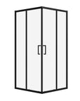 Serava Series 36" x 72" Corner Shower Enclosure - Black Double Sliding Glass Shower Door