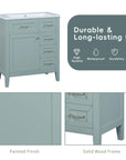 30" single freestanding bathroom vanity with open cabinet and drawers | Ace Decor