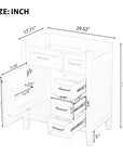 30" single freestanding bathroom vanity with detailed door and drawer design | Ace Decor