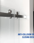 Anti-collision soft closing design on 60 x 76 frameless shower doors near me with stainless steel rollers for smooth and safe operation | Ace Decor.
