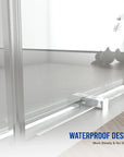 Waterproof bottom track design on 60 x 76 frameless shower doors near me, providing stability and leak protection | Ace Decor.