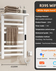 18" x 30" White Heated Towel Rack – 360° Heating, Energy Efficient, IPX5 Waterproof