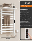 18" x 30" White Heated Towel Rack – 360° Heating, Energy Efficient, IPX5 Waterproof