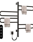 Arvia Series 17" x 31" Electric Towel Rack – 180° Rotating Loop Bars, Smart Touch, Plug-in/Hardwired in Black