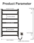 20 x 32 bathroom towel warmer size diagram showing full dimensions and wall-mount profile | Ace Decor