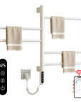 WiFi-controlled white towel rack heater with smart touch panel and mobile app connectivity | Ace Decor