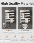 18 x 30 white heated towel rack with plug-in and hardwired installation options, IPX5 waterproof | Ace Decor