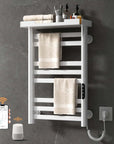 Modern 18 x 27 white hot towel warmer for home with smartphone and voice control | Ace Decor