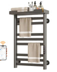 Smart gray 18 x 27 hot towel warmer with Wi-Fi control and LED touch screen | Ace Decor