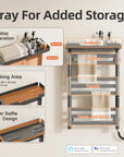 18 x 27 gray hot towel warmer with shelf for dry-wet separation and multi-layer storage | Ace Decor
