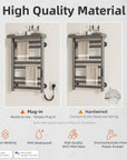 18 x 27 gray hot towel warmer with plug-in and hardwired installation options | Ace Decor