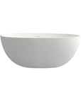 ACE DECOR modern oval freestanding bathtub, minimalist white soaking tub design for bathroom