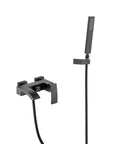 AURELIA Matte Black Wall-Mounted Bathtub Faucet with Hand Shower Set