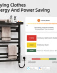 Energy-saving black Thervon Series towel warmer nearby 18 x 27 with 160W power and timer mode for efficient drying | Ace Decor