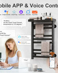 Smart black Thervon Series towel warmer 18 x 27 with Wi-Fi app and voice control for easy temperature adjustment.